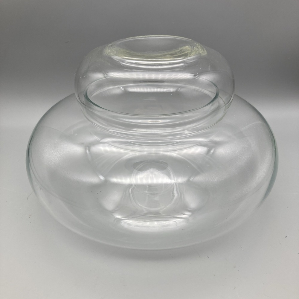 Vintage MCM Corning Creative Clear Glass Stackable Jar Canister  Round